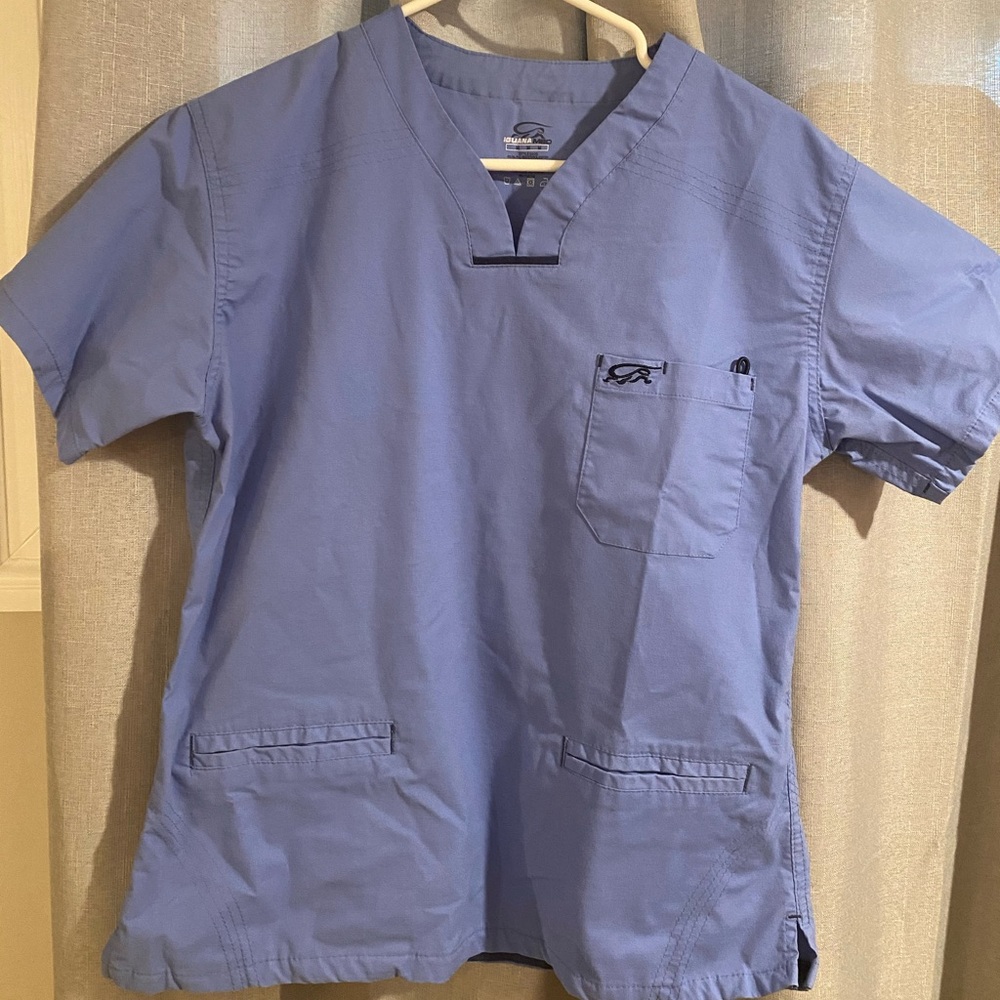 Light blue scrub top